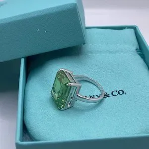 Tiffany sparklers cheap green quartz ring